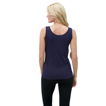 Load image into Gallery viewer, ORANGE Built-in Bra Tank - navy (back)
