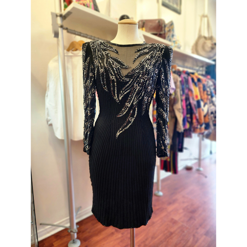 PRE-LOVED Black Sequin Mini Dress